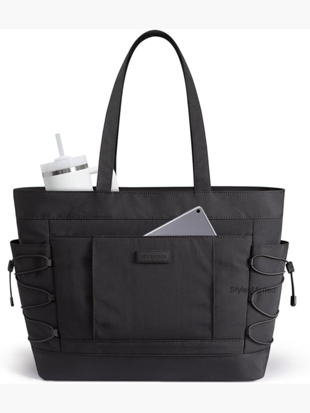 Lightweight Tote Bag with Cup Holder, Laptop Sleeve, Travel Work Gym